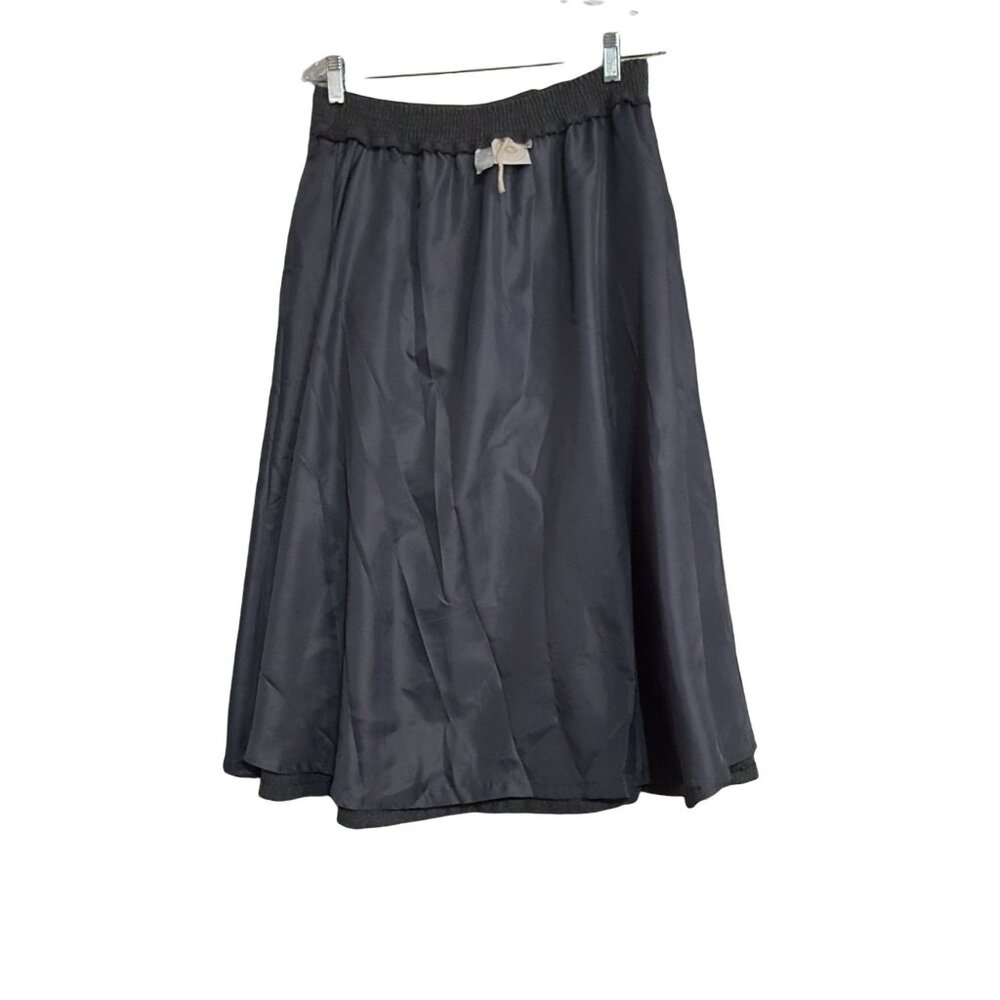 Summit Sportswear skirt Vintage wool blend gray button front A-Line Midi Pockets - Picture 7 of 9